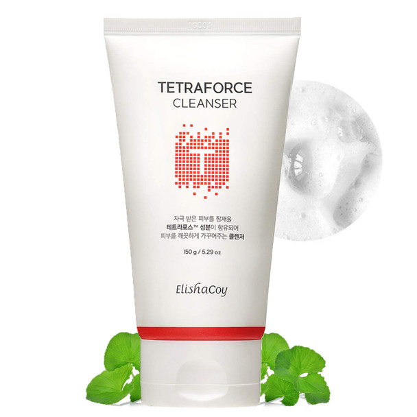 EC ELISHACOY] TETRAFORCE Cleanser 150ml - Tea Tree & Centella Asiatica Contained Skin Calming Facial Foam Cleanser, BHA Peeling & Clear Pores, Amino Acid Skin Smooth Cleasing for Oily Acne Prone Skin