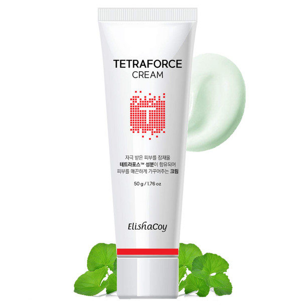 EC ELISHACOY] TETRAFORCE Cream 50g - Tea Tree & Centella Asiatica Contained Skin Calming Facial Cream, Hyaluronic Acid Deep Moisturizing Care, Sebum Control & Pore Care for Oily Acne Prone Skin