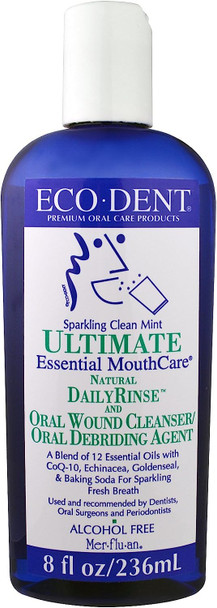 Eco- Dent Daily Rinse Ultimate Essential Mouth Care, Sparkling Clean Mint, 8 fl oz (237 ml) (Pack of 2