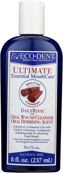 Eco-Dent - Ultimate Daily Rinse and Oral Wound Cleanser/Oral Debriding Agent Alcohol Free Cool Cinnamon - 8 oz.