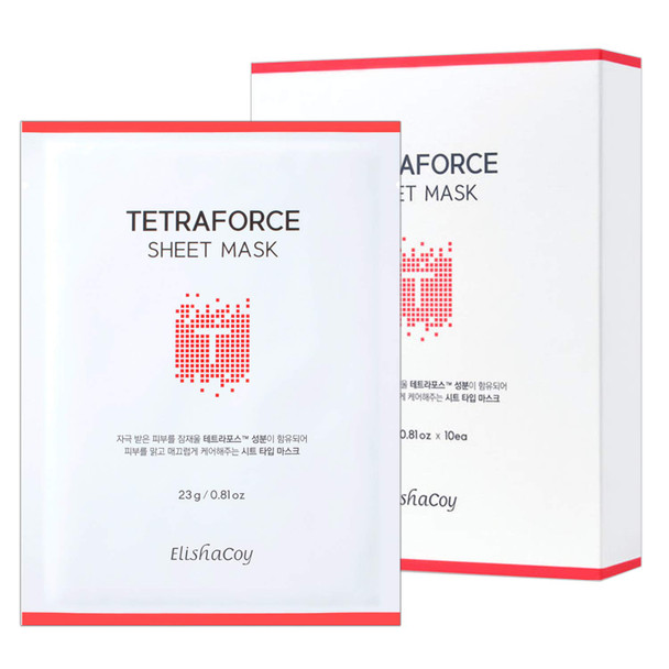 ELISHACOY TETRAFORCE Sheet Mask 23g 10 Sheet - Tea Tree & Centella Asiatica Contained Skin Calming Facial Mask Sheet, Redness Relief, Removes Dead Skin Cells for Oily Acne Prone Skin