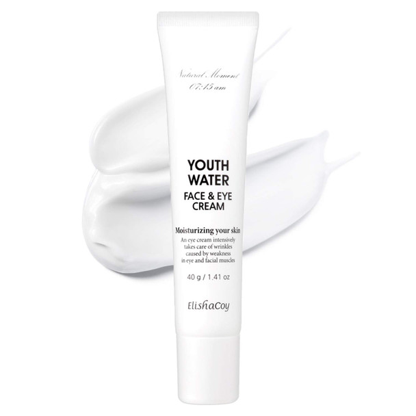 ELISHACOY Youth Water Face & Eye Cream 40g (1.35 oz.) - Intensive Anti-Wrinkles and Moisturizing Cream, Total Wrinkles Care for Dry and Aging Skin