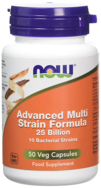 Now Foods Advanced Multi Strain Formula 25 Billion Veg Capsules, Pack of 50
