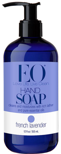 EO French Lavender Liquid Hand Soap With Nutrient-Rich Botanical Extracts, Vitamin E, Coconut and Lavender, 12 fl. oz. (Pack of 2)