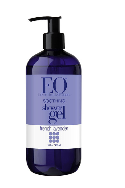 EO Shower Gel, French Lavender, 16-Ounce Bottles (Pack of 2)