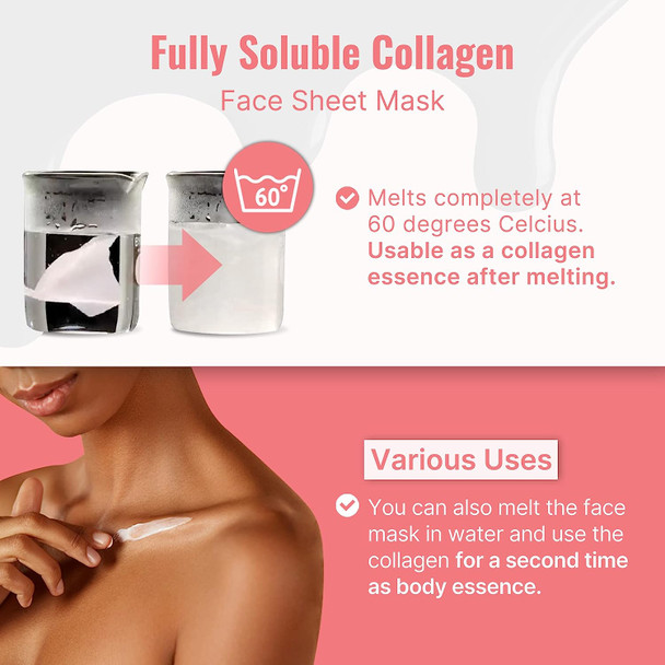 Meditime Collagen Mask, Korean Collagen Firming Mask | Collagen Face Sheet Mask for Reducing Fine Lines & Brightening, 4 sheets