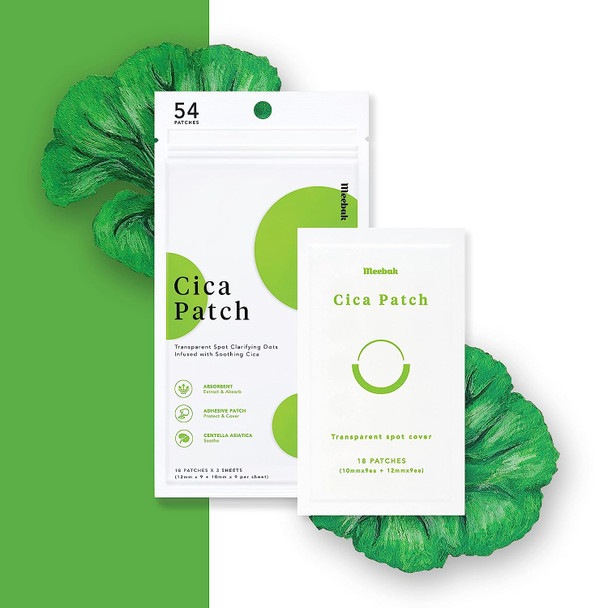 Meebak Cica Acne Pimple Patch for Face - (1 Pack, 54 Count) Acne Spot Treatment for Blemishes and Zit