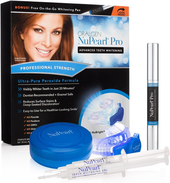 Oralgen Nupearl.Pro Advanced Teeth Whitening System with Bonus Whitening Pen | at-Home Teeth Whitening Treatment, 6.4 Ounce