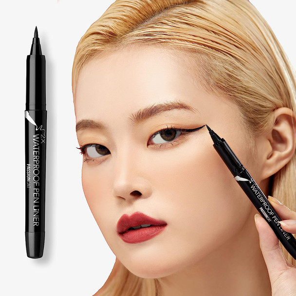 PASSIONCAT Classic liner for beginners | Ultra Slim Ink Liner, Waterproof Liquid Liner, Easy to Draw, Long Lasting 2X WaterProof Pen Liner No.1 Black (1.0g)