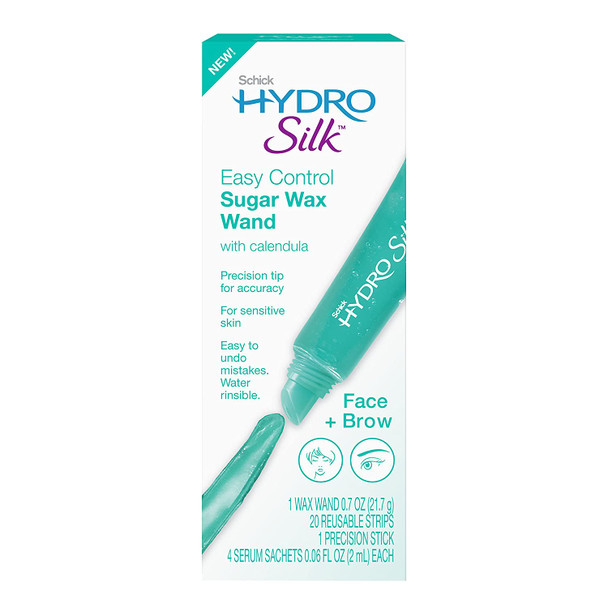 Schick Hydro Silk Sugar Wax Wand | Soft Wax, Eyebrow Wax Pen, Face Wax, Lip Wax, Hair Removal Wax, Depilatory Wax