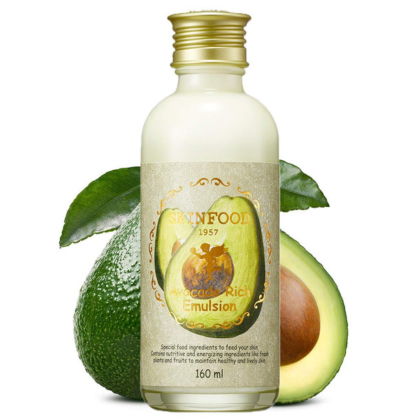 SKINFOOD Avocado Rich Emulsion 160ml (5.4 fl.oz.) - Containing Avocado Extract, Avocado Oil Moisture Rich Facial Emulsion, Skin Nourishing with Minerals