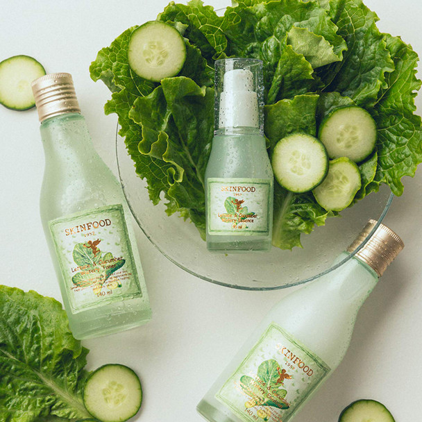 SKINFOOD Lettuce & Cucumber Watery Essence 1.52 oz (45ml) - Skin Cooling & Soothing Intensive Hydrating Facial Essence, Redness Relief, After Sun Care - Pure Facial Beauty Essence - Mineral Essence. SKINFOOD Lettuce & Cucumber Watery Essence 1.52 oz (45ml) - Skin Cooling & Soothing Intensive Hydrating Facial Essence, Redness Relief, After Sun Care - Pure Facial Beauty Essence - Mineral Essence.