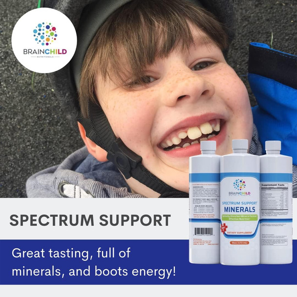 Spectrum Support Minerals, Liquid Supplement for People On The Spectrum - Gluten Free, Soy Free and Made Without Dairy