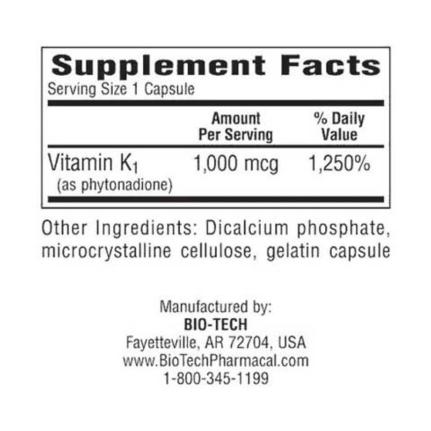 Bio-Tech Pharmacal K1-1000 (Vitamin K1)