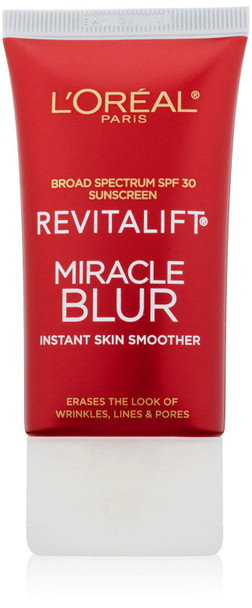 Moisturizer for Face, L'Oreal Paris Skincare Revitalift Miracle Blur Instant Skin Smoother Primer, Facial Cream with SPF 30 Sunscreen, 1.18 fl. oz.