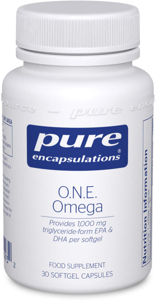 Pure Encapsulations - O.N.E. Omega 1000mg EPA/DHA - Triglyceride-Form EPA and DHA Fish Oil Omega-3 Supplement - 30 Softgel Capsules