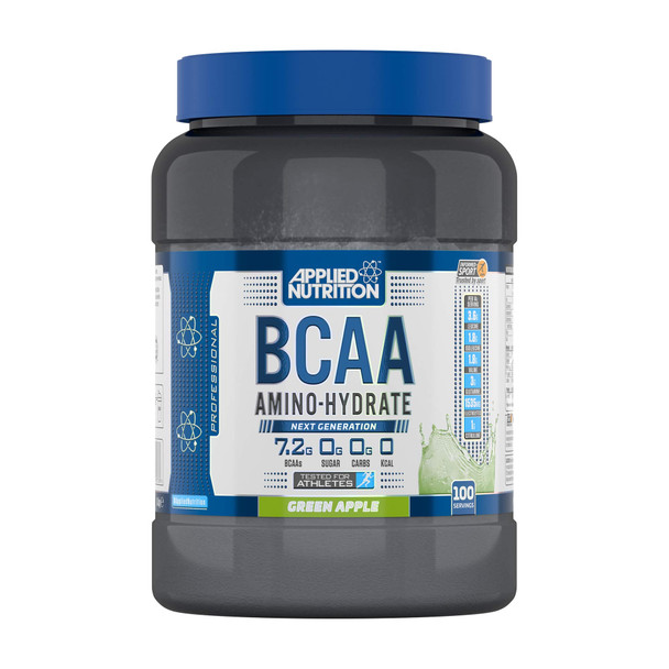 Applied Nutrition BCAA Powder Branched Chain Amino Acids Supplement with Vitamin B6, Replenish Electrolytes Amino Hydrate Intra Workout Recovery Powdered Energy Drink 1.4kg 100 Servings (Green Apple)