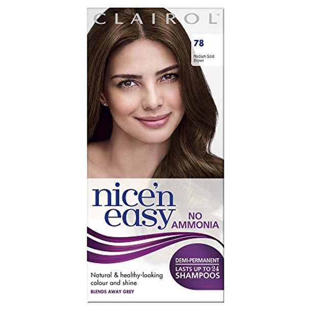 Nice'n Easy Clairol Semi-Permanent Hair Dye No Ammonia 78 Medium Golden Brown