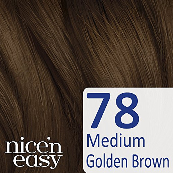 Nice'n Easy Clairol Semi-Permanent Hair Dye No Ammonia 78 Medium Golden Brown