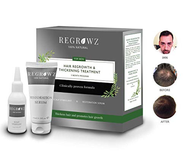 Regrowz Hair Regrowth Thickening Treatment Three Month Program For Men