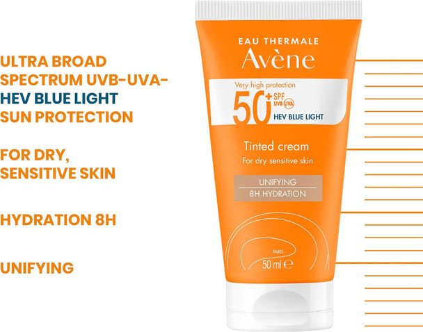 Avène Very High Protection Tinted Sun Cream SPF50+ for Dry Sensitive Skin 50ml