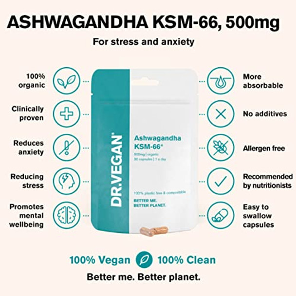 Dr Vegan Ashwagandha KSM-66 500mg Caps30s