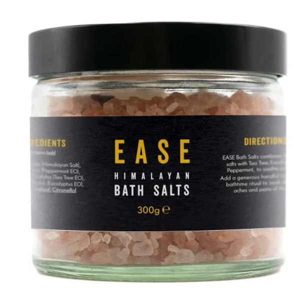 Grass & Co. EASE 300g Himalayan Bath Salt in Glass Jar with Tea Tree Eucalyptus and Peppermint