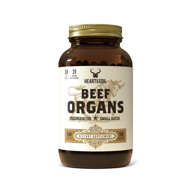 Heart and Soil Beef Organs 500mg 180 Capsules
