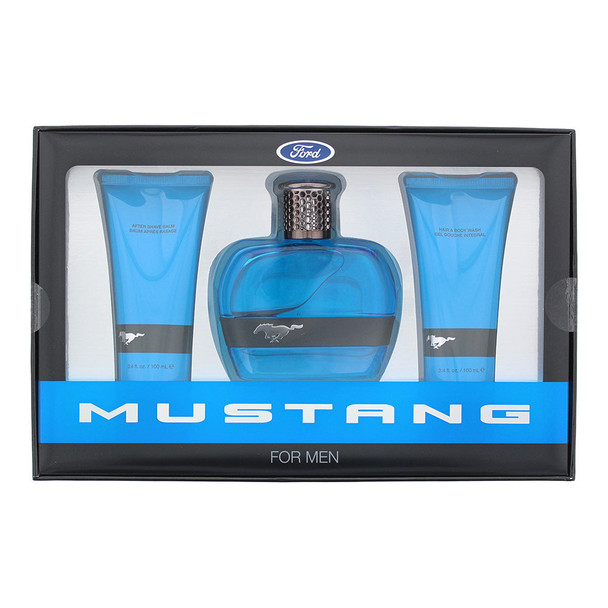Mustang Blue Gift Set 100ml EDT + 100ml Aftershave Balm + 100ml Hair & Body Wash