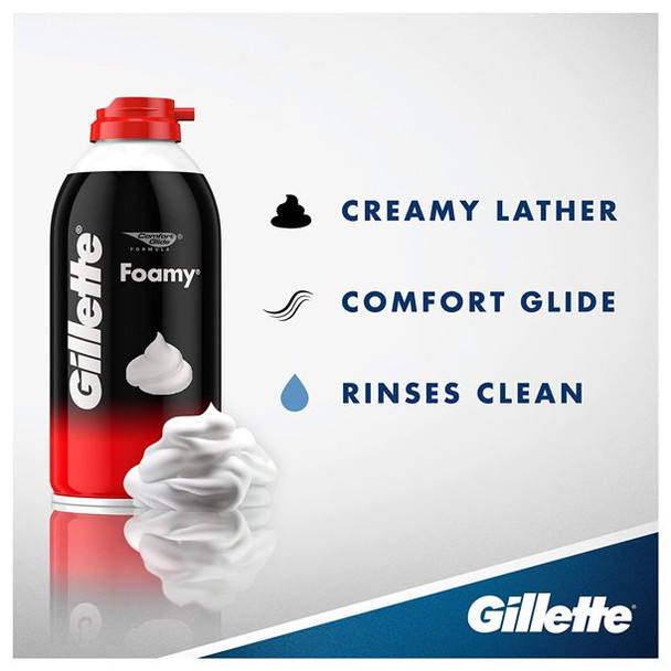 Gillette Foamy Regular Shave Foam, 11 oz