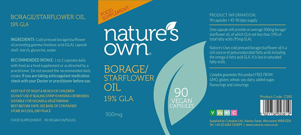 Natures Own Borage Oil 90 Capsules
