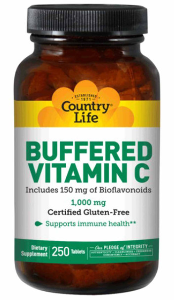 Country Life Buffered Vitamin C 1000 mg 250 Tablets