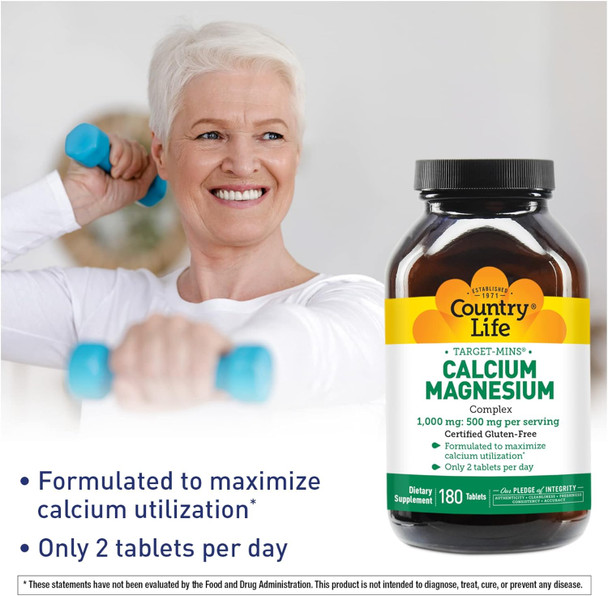 Country Life Calcium Magnesium Complex 180 Tablets
