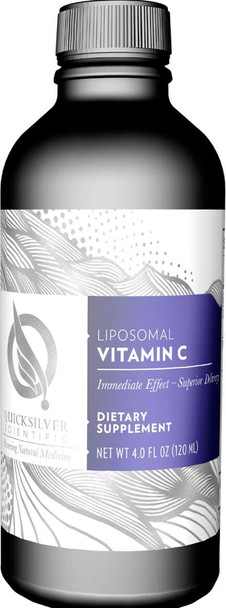 Quicksilver Scientific Liposomal Vitamin C - 1000mg Buffered Liquid Vitamin C Supplement - Antioxidant + Immune Support - Liposomes for Superior Delivery & Absorption - Vegan + Non-GMO (4oz / 120ml)
