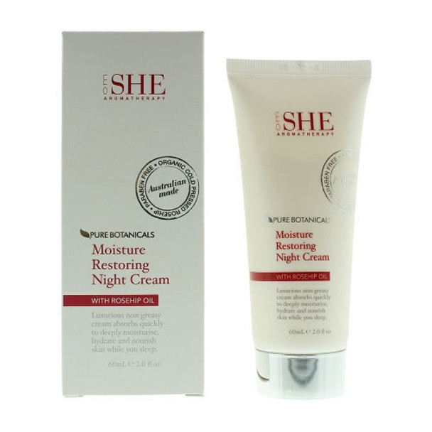 Om She Aromatherapy Pure Botanicals Moisture Restoring Night Cream 60ml