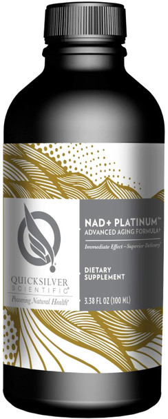 Quicksilver Scientific Liposomal NAD+ Platinum - Liquid NAD-Precursor Supplement with Liposomal NMN, TMG + B12 - Healthy Aging, Cognitive, Liver + Energy Support - (3.38oz / 100ml)
