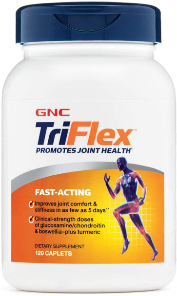 Gnc Triflex Fast-Acting | Improves Joint Comfort And Stiffness, Clinical Strength Doses Of Glucosamine/Chondroitin And Boswellia- Plus Turmeric | 120 Caplets