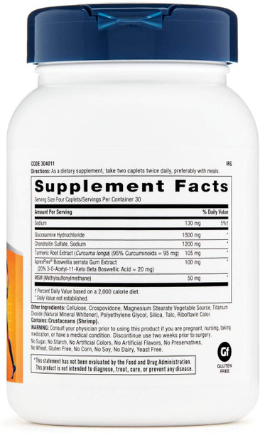 Gnc Triflex Fast-Acting | Improves Joint Comfort And Stiffness, Clinical Strength Doses Of Glucosamine/Chondroitin And Boswellia- Plus Turmeric | 120 Caplets