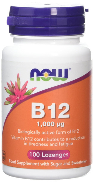 Now Foods B12 Lozenges, 1,000 mcg, Pack of 100, 1112 0495 V001