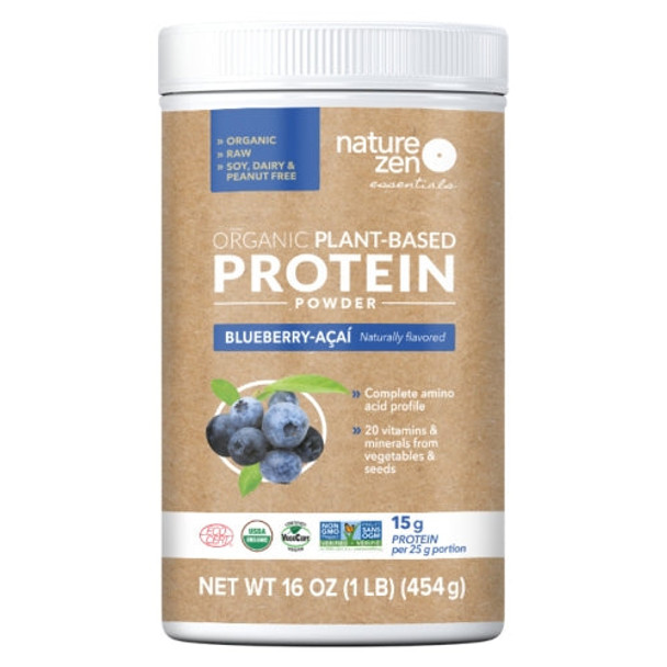 Organic Plant Protein Blueberry Acai 16 Oz By Nature Zen