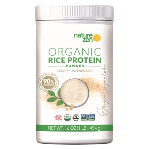 Organic Rice Protein Natural Velvet 16 Oz By Nature Zen