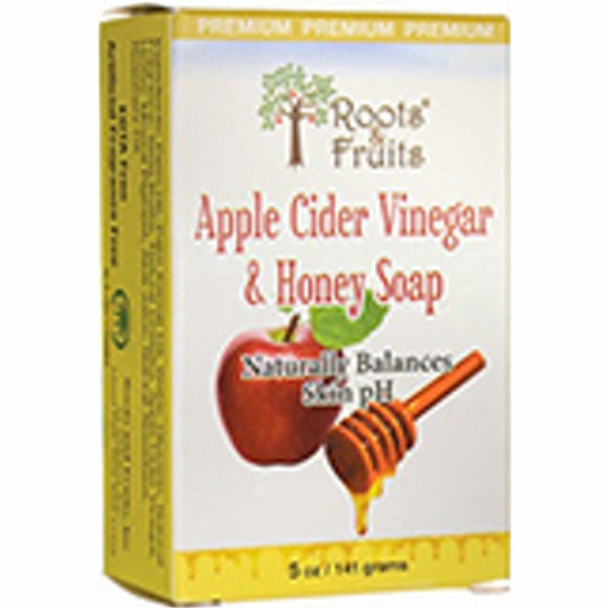 Roots & Fruits Bar Soap Apple Cider Vinegar & Honey 5 Oz By Bio Nutrition Inc