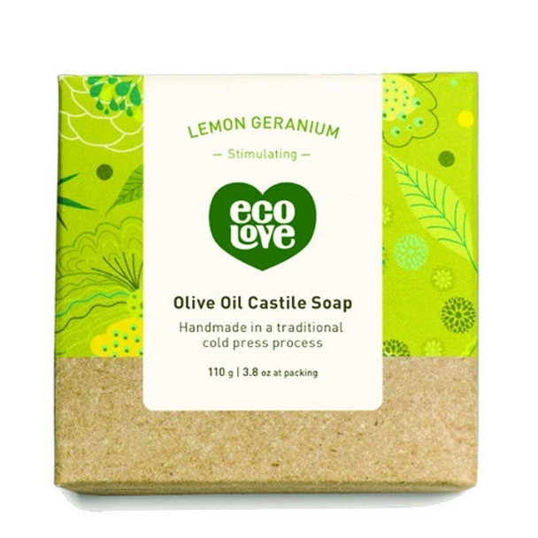 Olive Oil Castile Soap Lemon Geranium 3.8 Oz By Eco Love