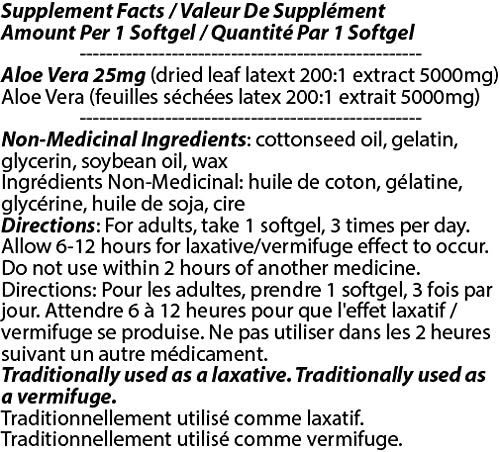 Aloe Vera Gel 5000mg 90s by Total Natural, Digestion And Stomach Care, Helps With Constipation, Improves Regularity