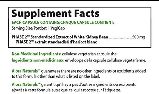 Alora Naturals - Carb Block with Phase 2 - Non-Stimulant Fat Burner, Neutralizes Starch Calories, Prevents Starch Calories Conversion into Glucose, Directs the Body to Burn Fat, Delays the Absorption of Carbohydrates - (90 Vegetarian Capsules)