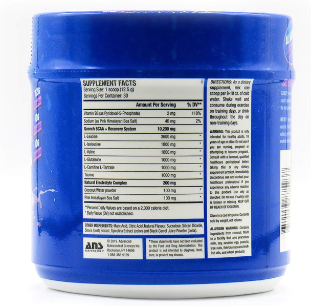 ANS Performance Quench BCAA (30 Servings, 13.2 oz) (Blue Bombsicle)