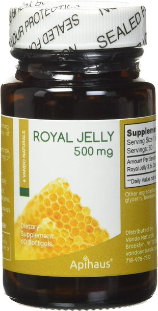 APIHAUS Royal Jelly Softgels, 500mg, 60 Count