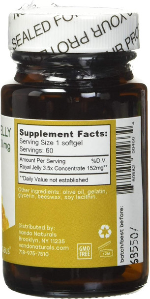 APIHAUS Royal Jelly Softgels, 500mg, 60 Count