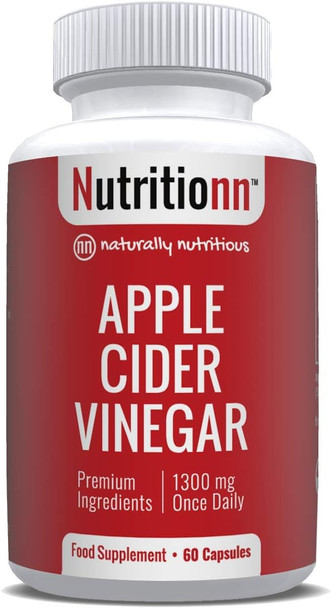 Apple Cider Vinegar by Nutritionn - ACV Powder in Capsules - Premium Natural Health Supplement