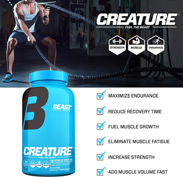 Beast Sports Nutrition Creature Capsules, 180 Count